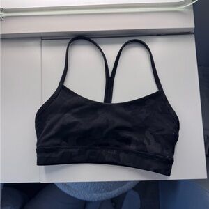 Lululemon Flow Y Black Camouflage Sports Bra